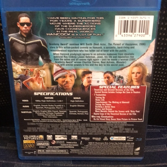 ***6 for $25*** ***NEW** Hancock~ Factory Sealed ~ Blu-ray Disc - Picture 2 of 2